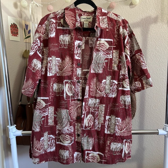 ⋆𐙚₊˚ Cooke Street Honolulu Men’s Button Down Shirt Red - Picture 1 of 7